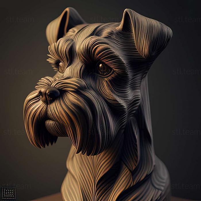 3D model Zwergschnauzer dog (STL)